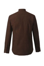 Long Sleeve Stand Collar Shirt – Dark Brown