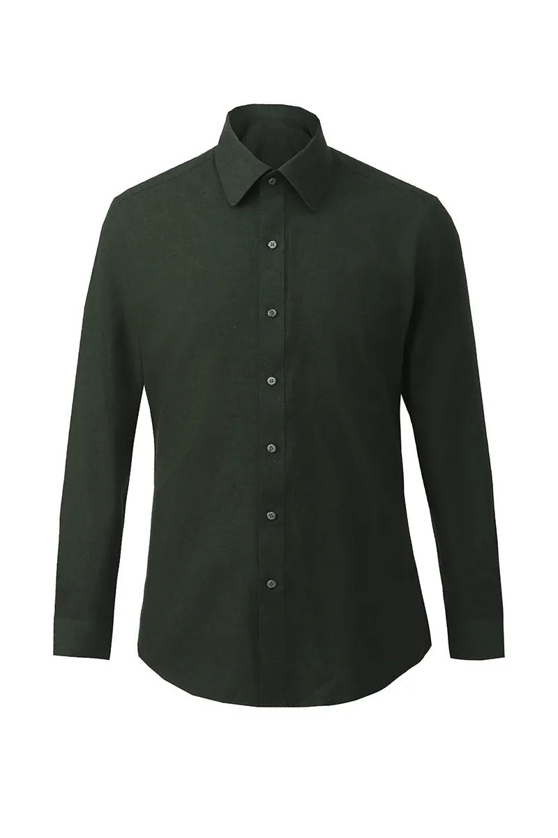 Cotton Wool Shirt – Dark Green