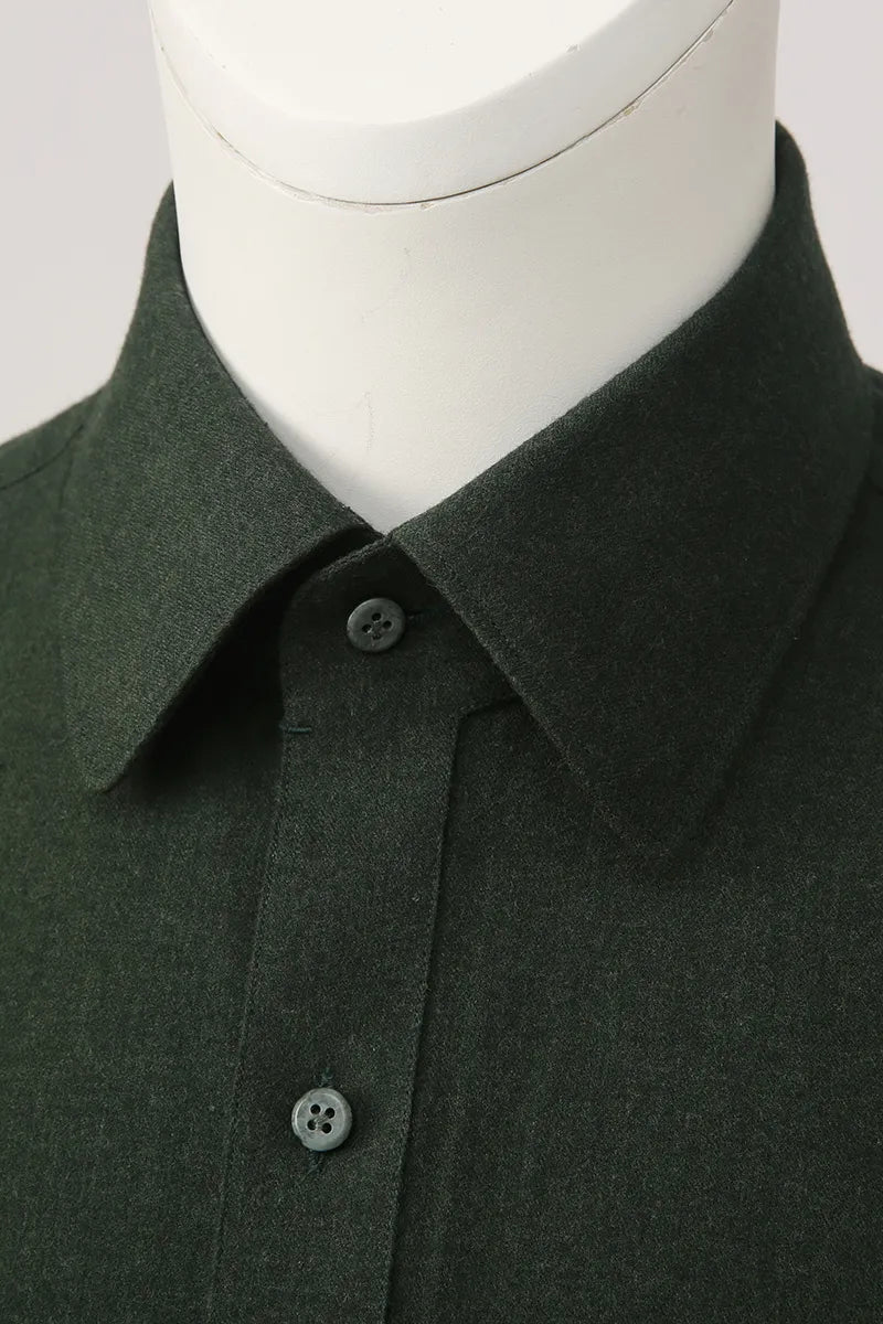 Cotton Wool Shirt – Dark Green