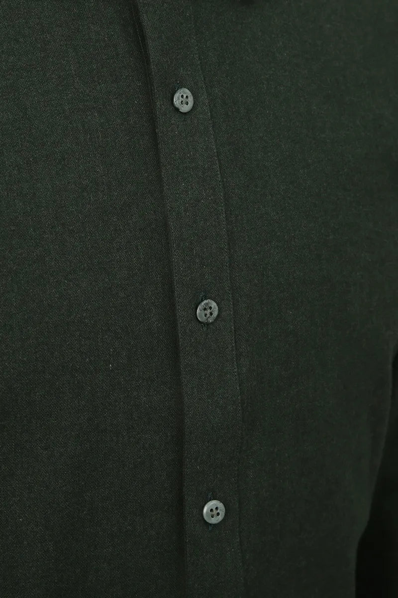 Cotton Wool Shirt – Dark Green