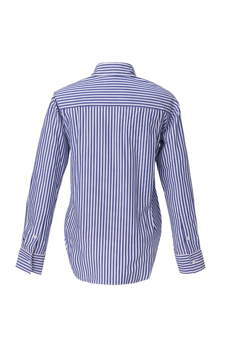 Tailored Striped Cotton Shirt – Blue